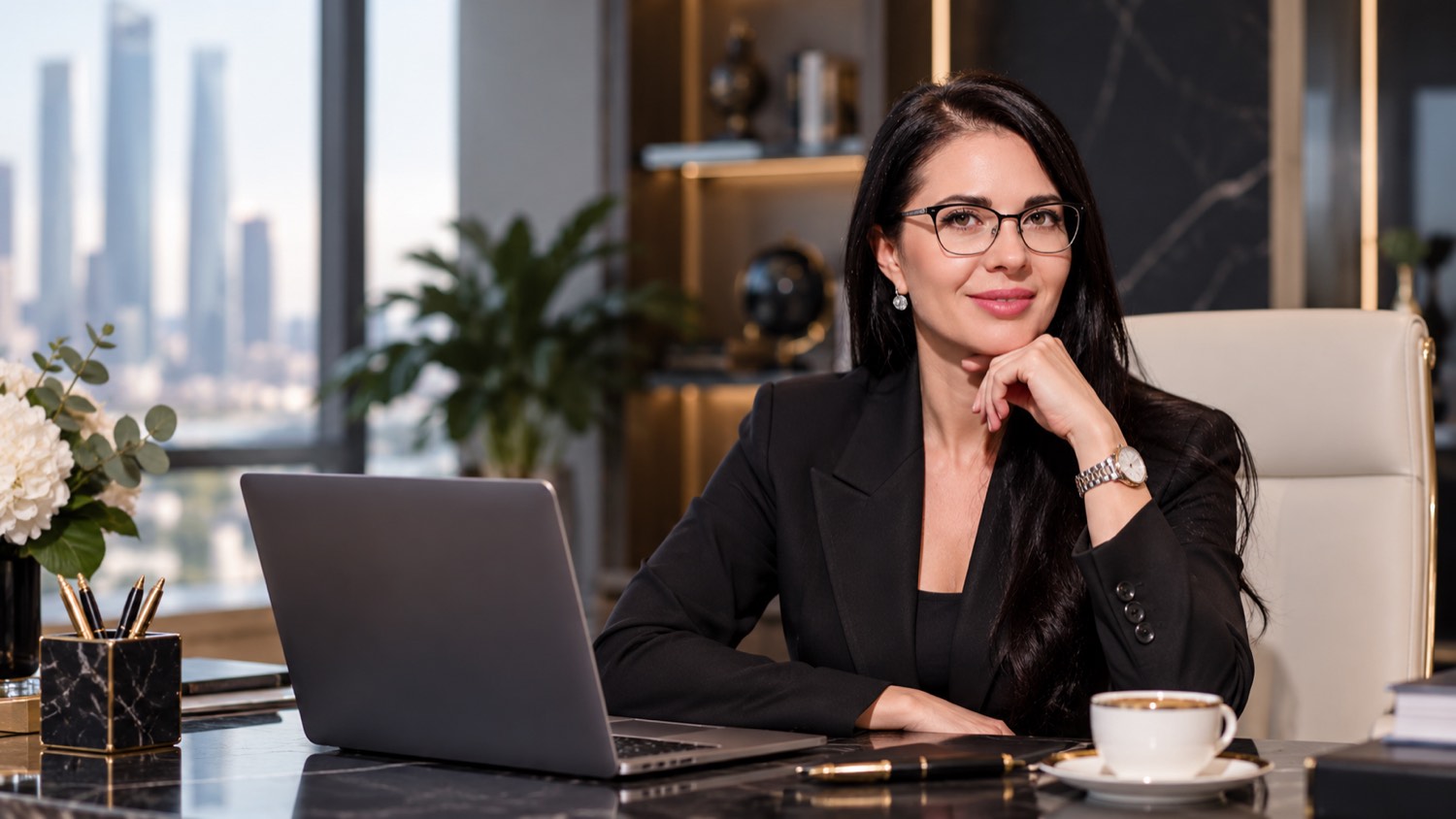 Елена Молокова в офисе