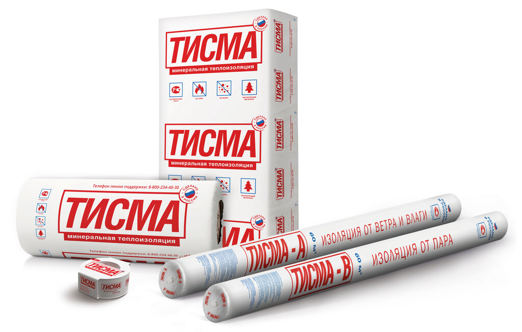 Минеральная теплоизоляция Тисма — плиты и рулоны
