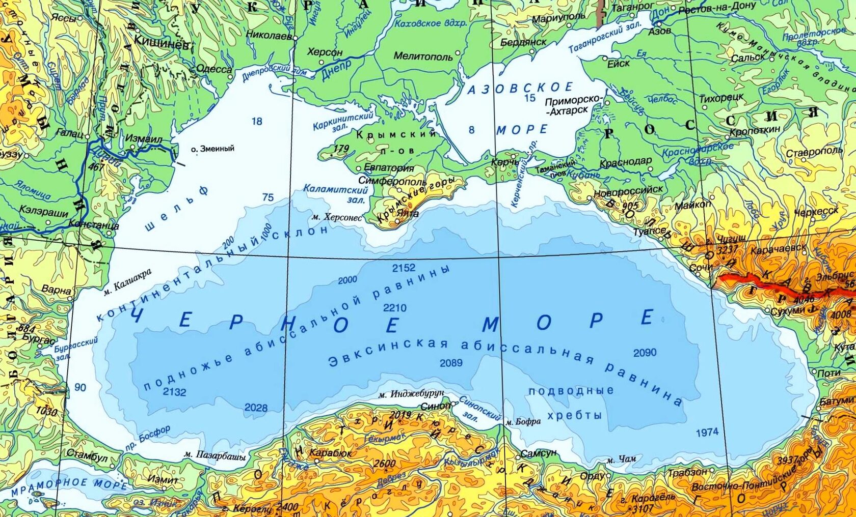 Карта азовское побережье крыма