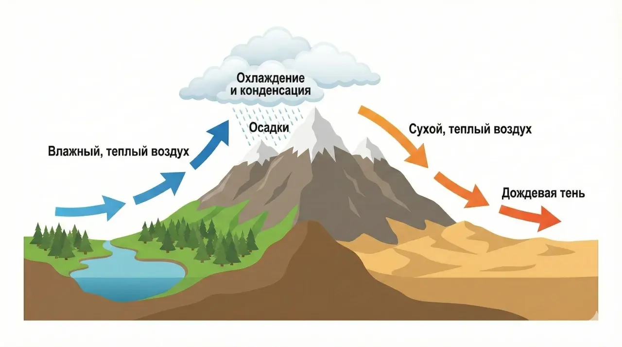 Схема: как образуется гроза в горах Красной Поляны