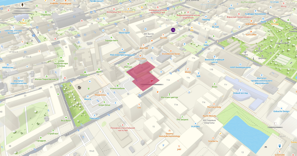 Пятно застройки ЖК Усачева, 22