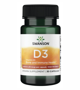 Витамин D3, Swanson, 30 капс.