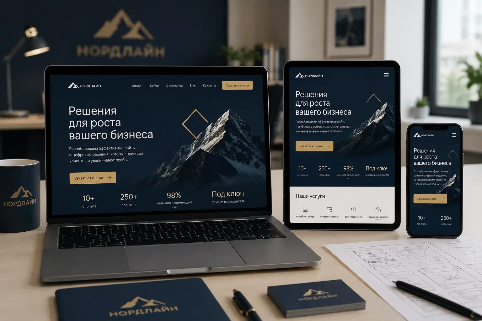 Готовый современный дизайн сайта компании