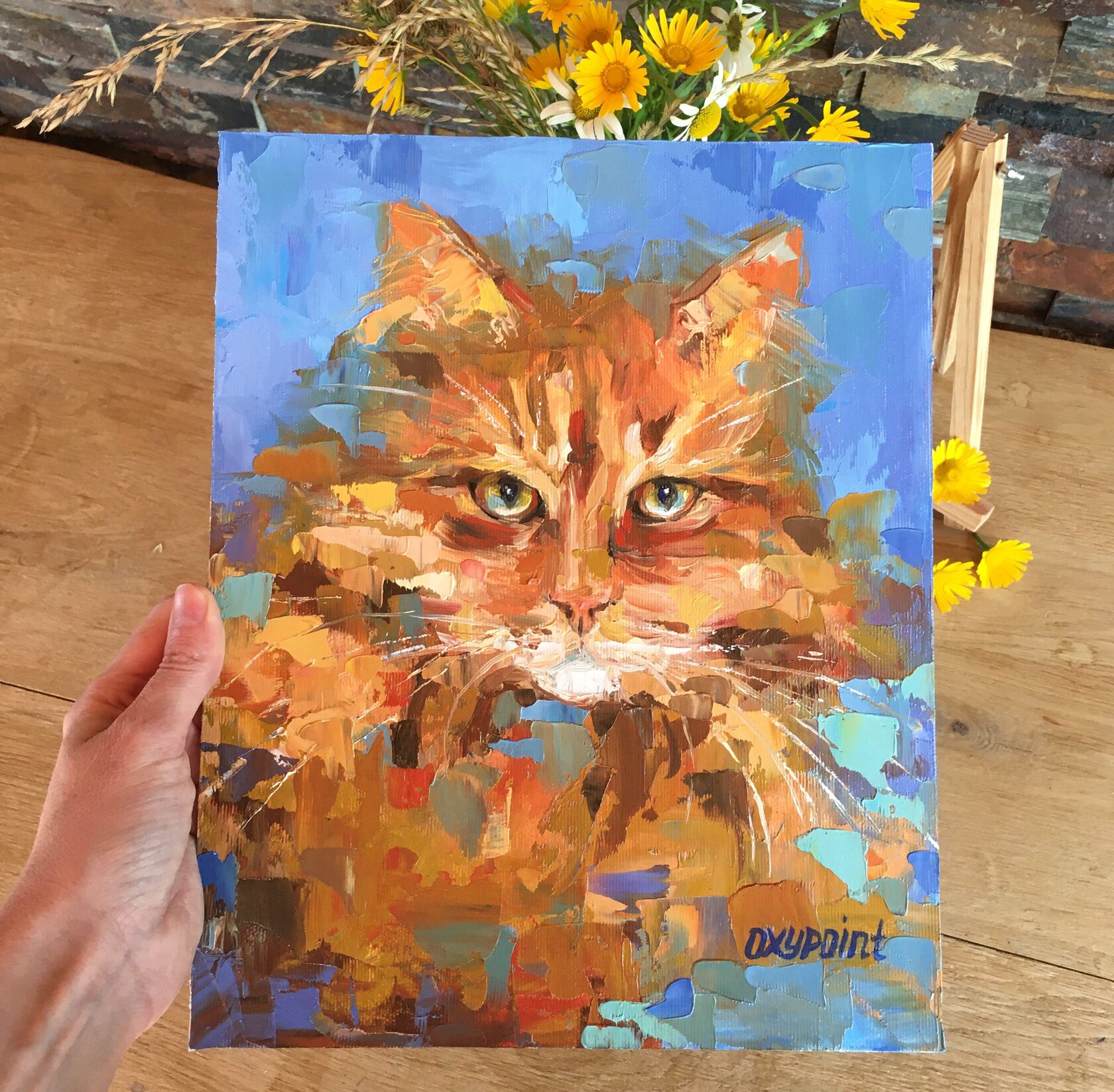 Red cat, Ginger cat oil painting