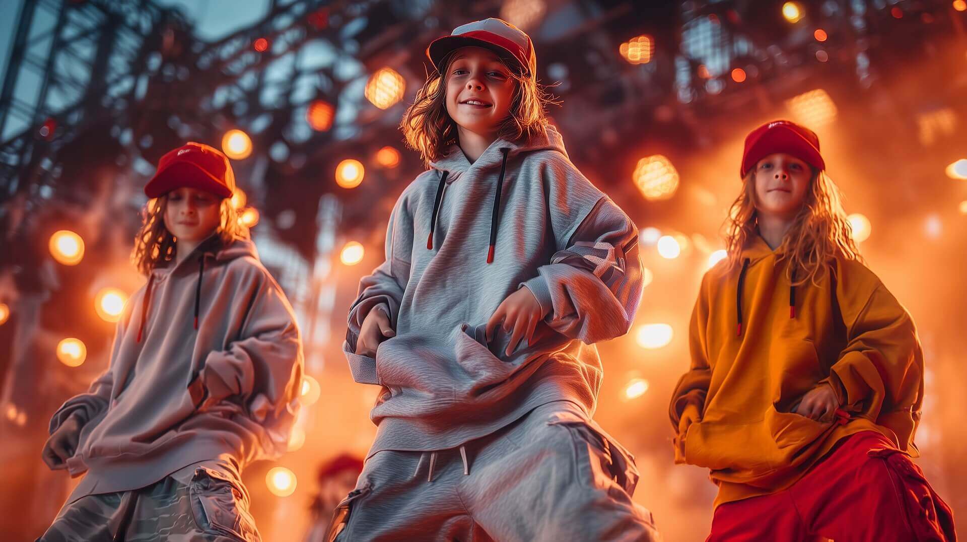 Танцевальная команда E-Dance в стиле хип-хоп на сцене чемпионата мира, празднует победу (2 и 3 место).