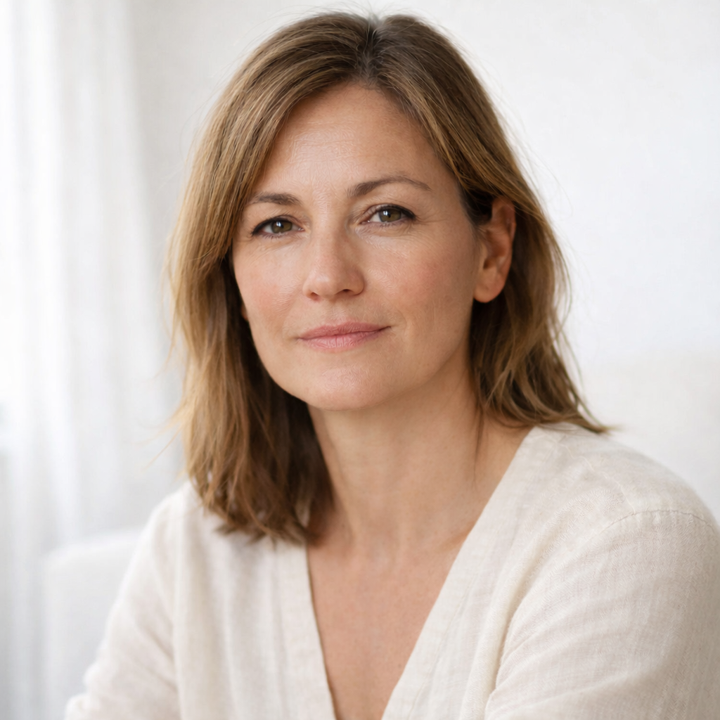 Женщина 40–50, спокойная уверенность