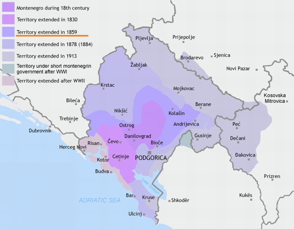 Черногория цетине карта