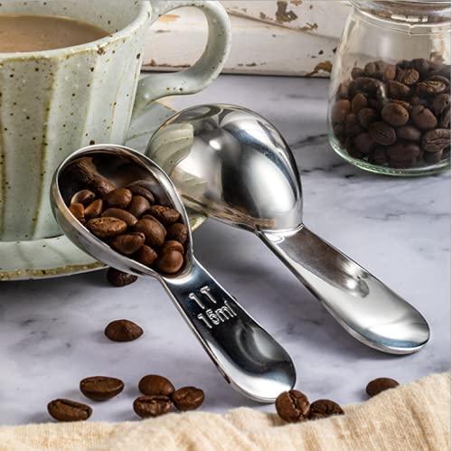 Long Handle Coffee Scoop 1 Tbsp Measuring Scoop Spoon 1 Tablespoon  Stainless Steel Coffee Scoop for Ground Coffee Bean Tea Sugar Flour Liquid