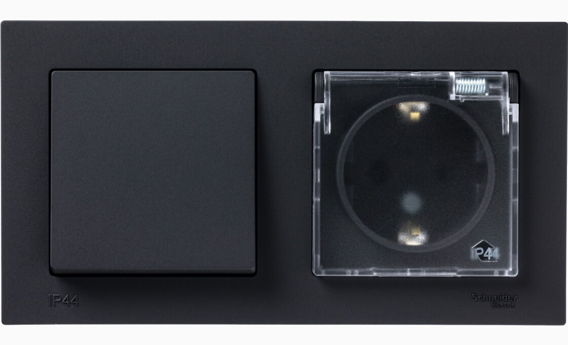 коробка монтажная schneider electric atlasdesign atn000100. розетка schneider electric atlasdesign алюминий с заземлением со шторками 16а atn000346. Atlas design ip44. розетка schneider electric atlas design atn000143. Atlas design ip44.