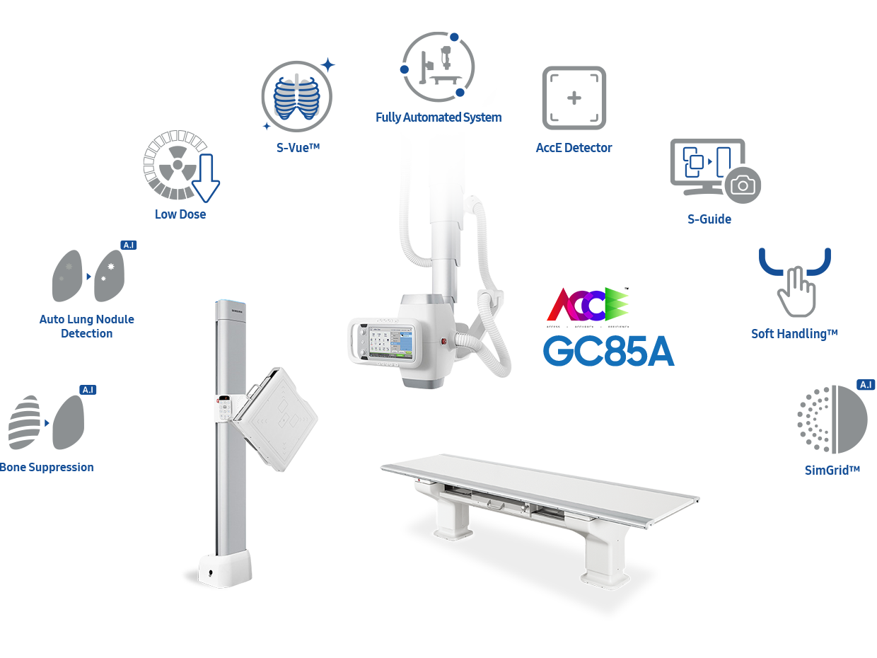 Потолочный цифровой рентген Samsung GC85 | Россия