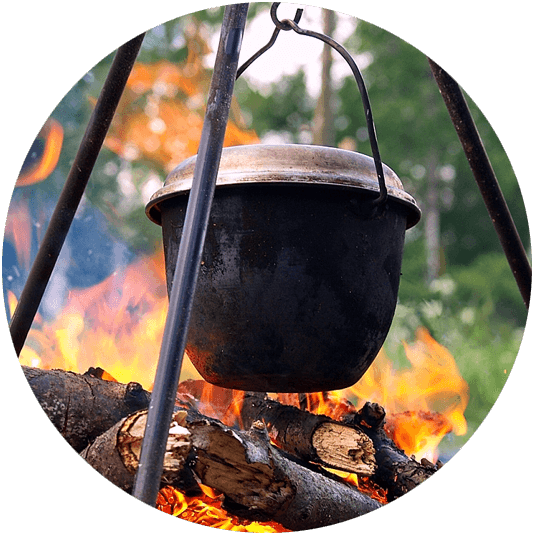 кулеш на костре, полевая кухня