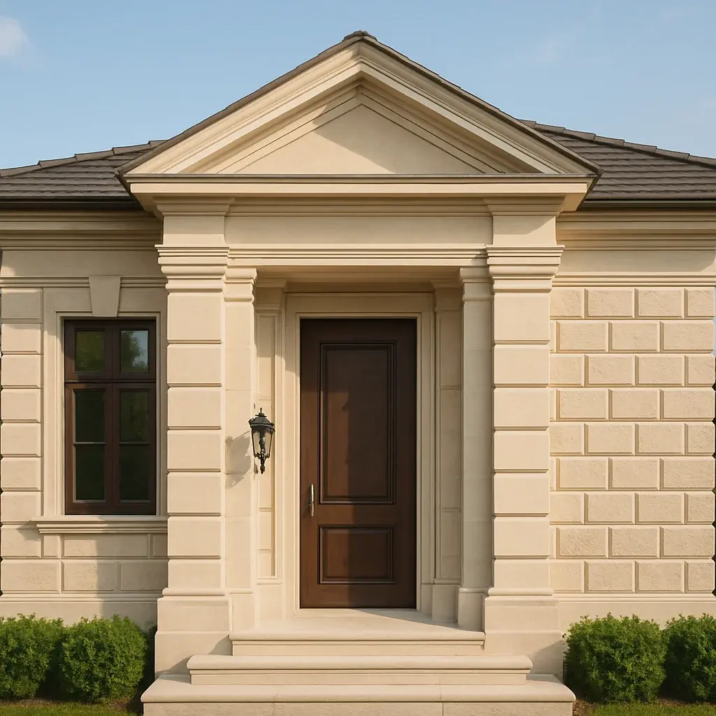 Фасад из декоративного пенопласта: