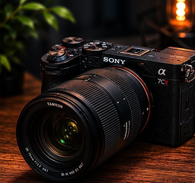 Sony a7cii с Tamron 28-75mm вид спереди — студия 8 КАДР
