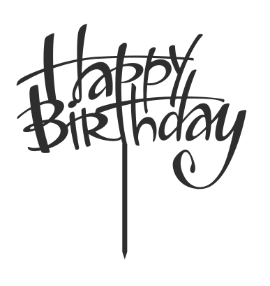 Топпер &quot;Happy Birthday&quot;​ / золотой акрил