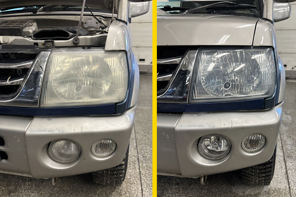 Полировка фар автомобиля в Томске