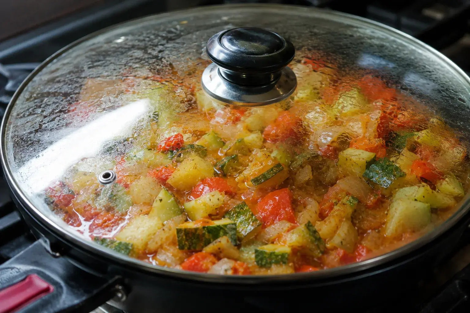 Приготовление овощного рагу с кабачками и картошкой на сковороде