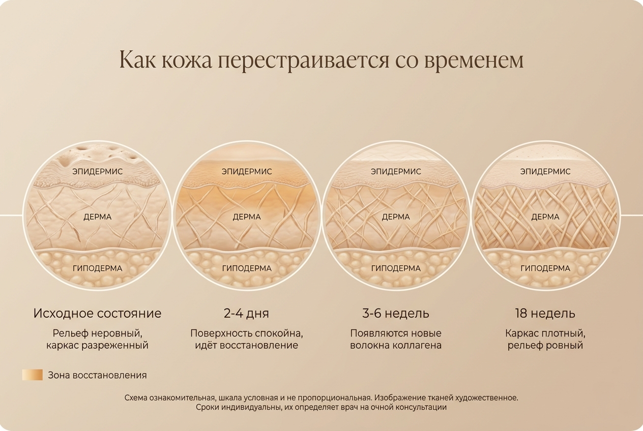 Когда виден результат после микроигольчатого RF-лифтинга