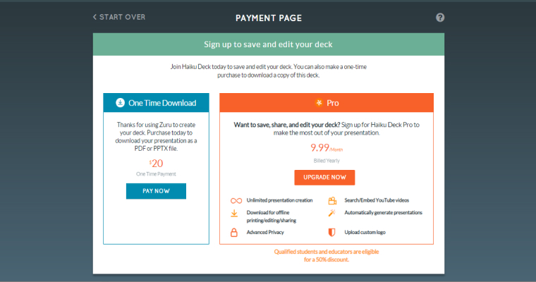 тарифы Haiku Deck Zuru