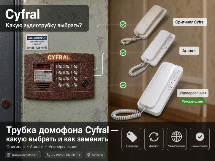 Трубка домофона Cyfral: какую выбрать и как заменить