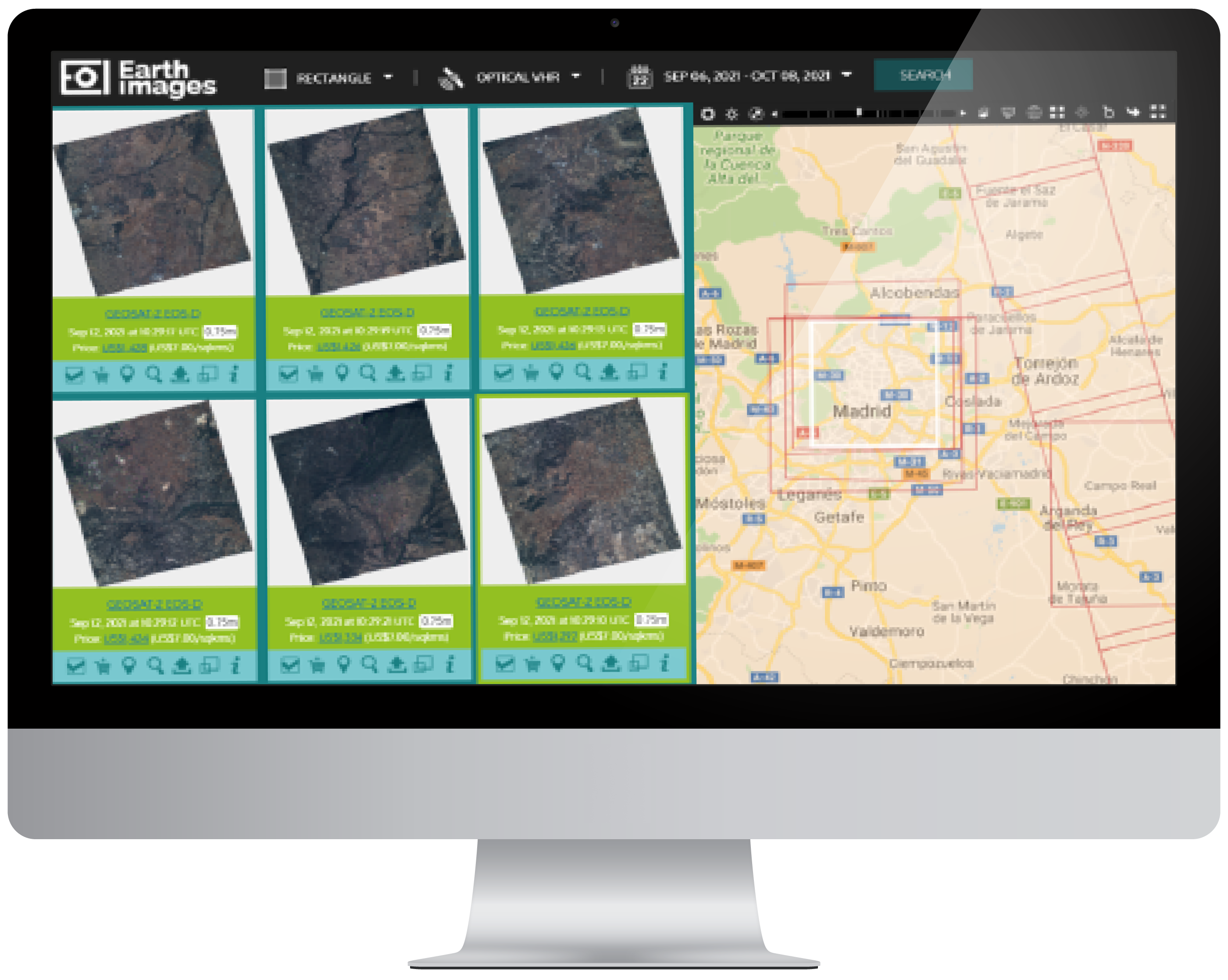 EarthImages — Satellite Imagery Search & Order