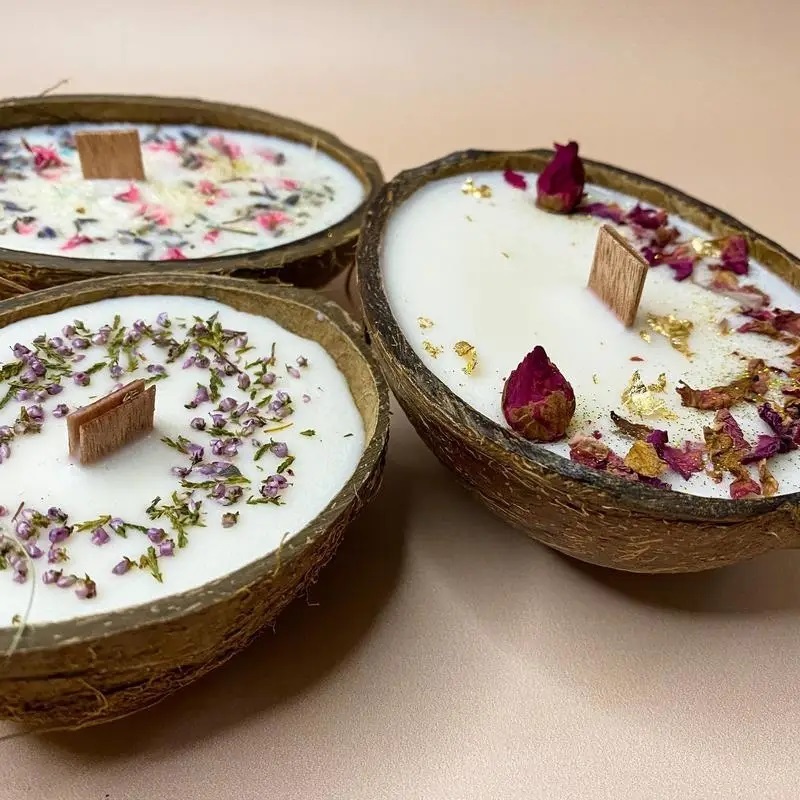 Свеча в кокосовой скорлупе - Выездные мастер-классы