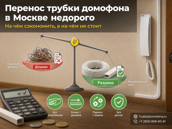Перенос трубки домофона в Москве недорого: на чём можно сэкономить