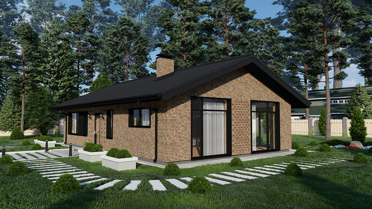 Архитектура в revit каменный дом