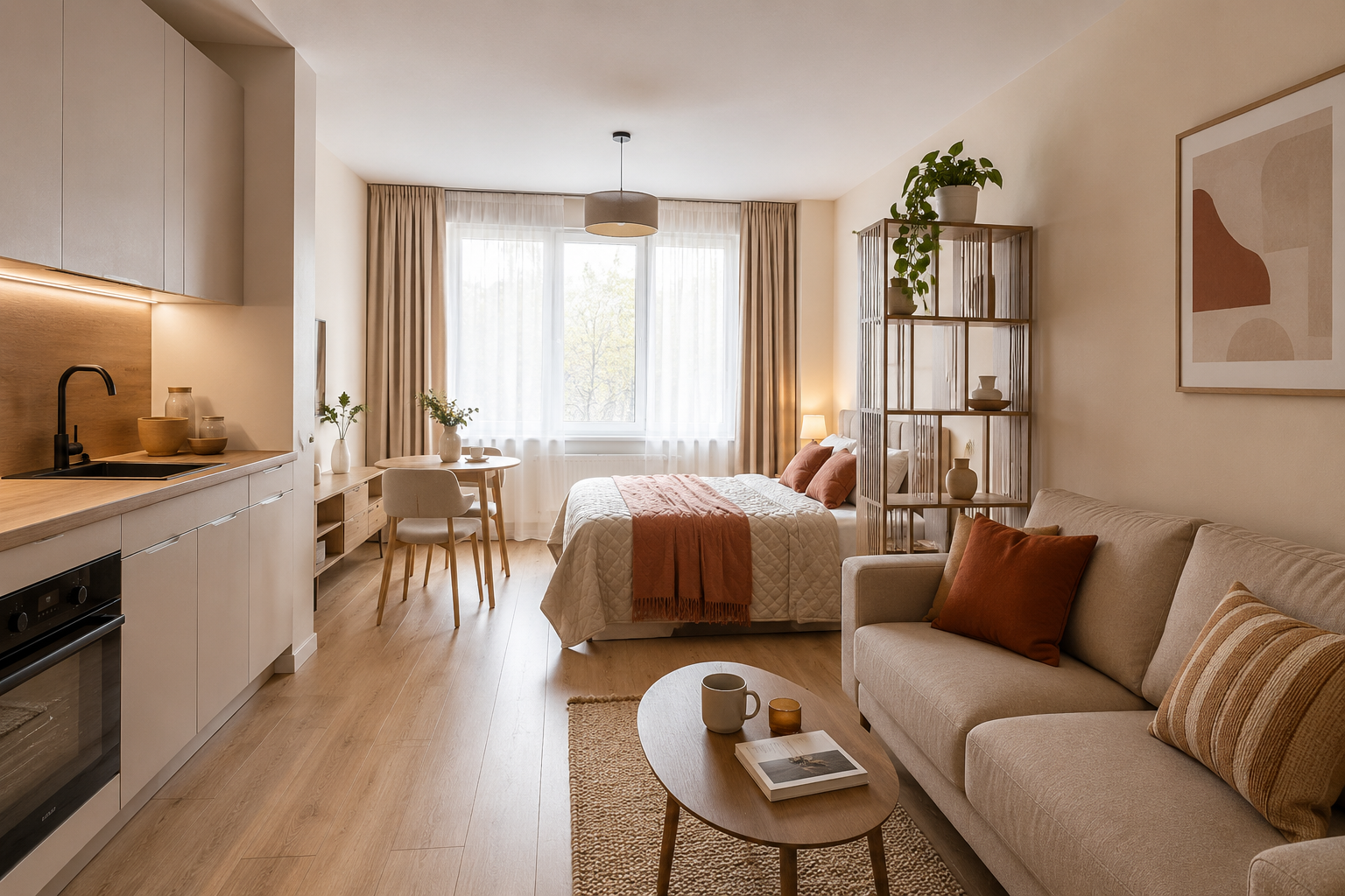 Студия 30 м² у метро - под управлением
