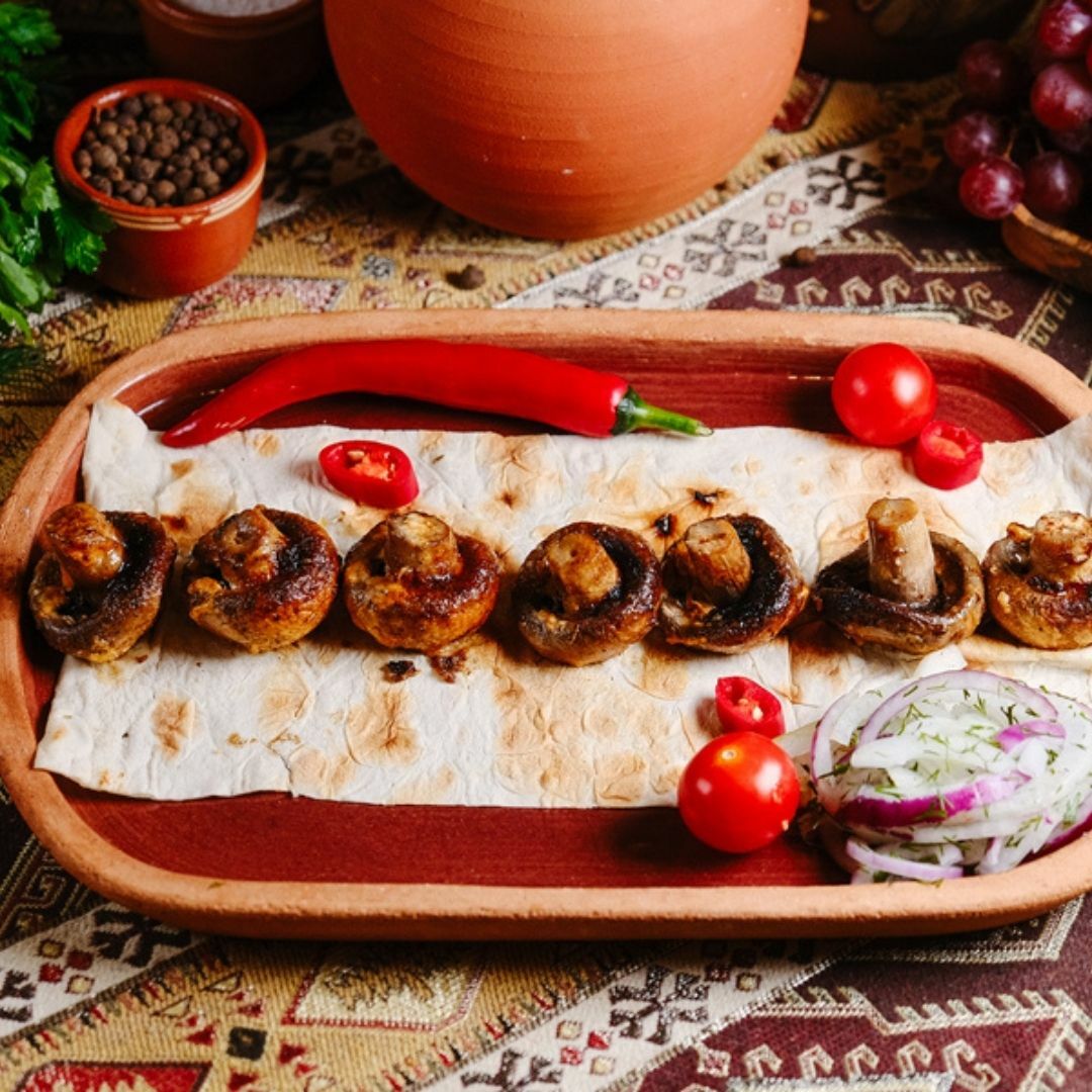 Грибы на мангале