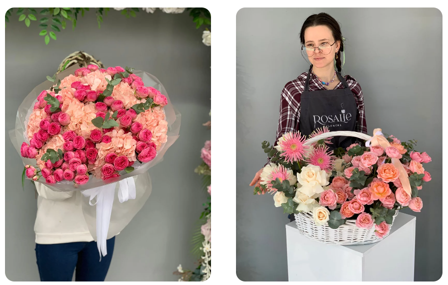 букет розовых роз