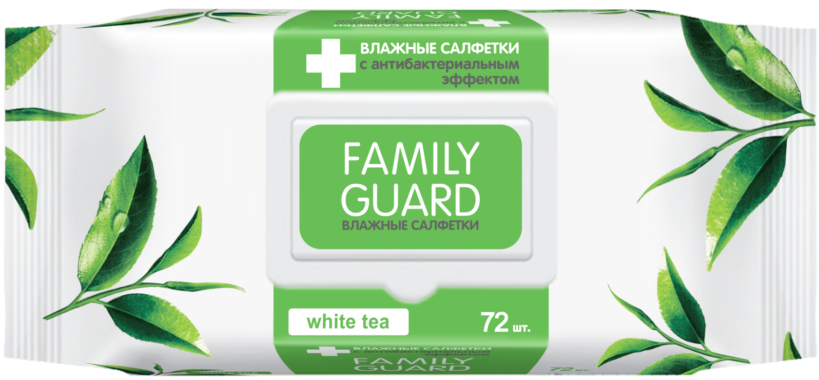 Влажные салфетки антибактериальные White Tea 72 шт.