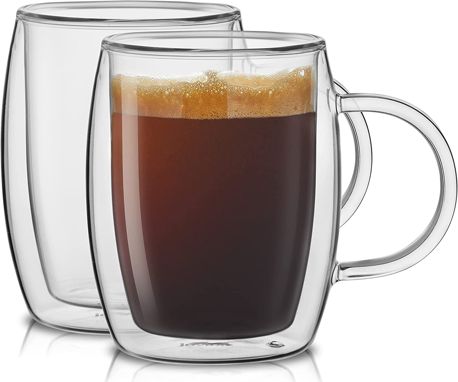 Aquach Double Wall Glass Coffee Mug 12 oz, Large Clear Glass Cup with  Handle Set of 2, Insulated Tea…See more Aquach Double Wall Glass Coffee Mug  12