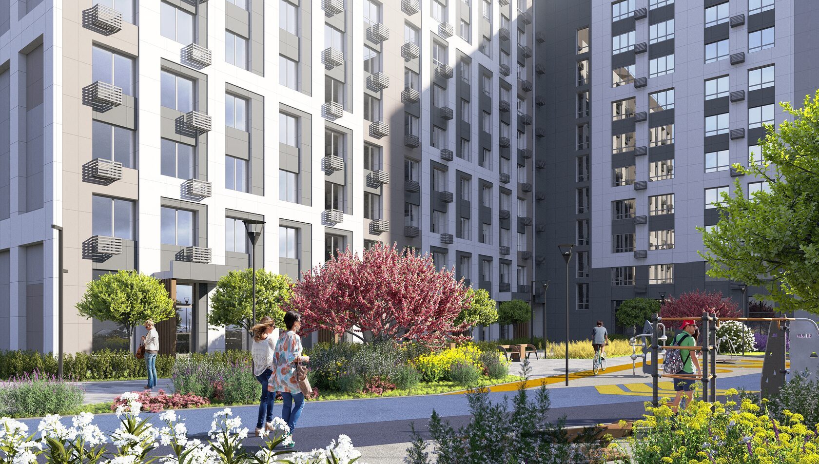 Благоустройство двора ЖК: функциональное зонирование, площадки и освещение