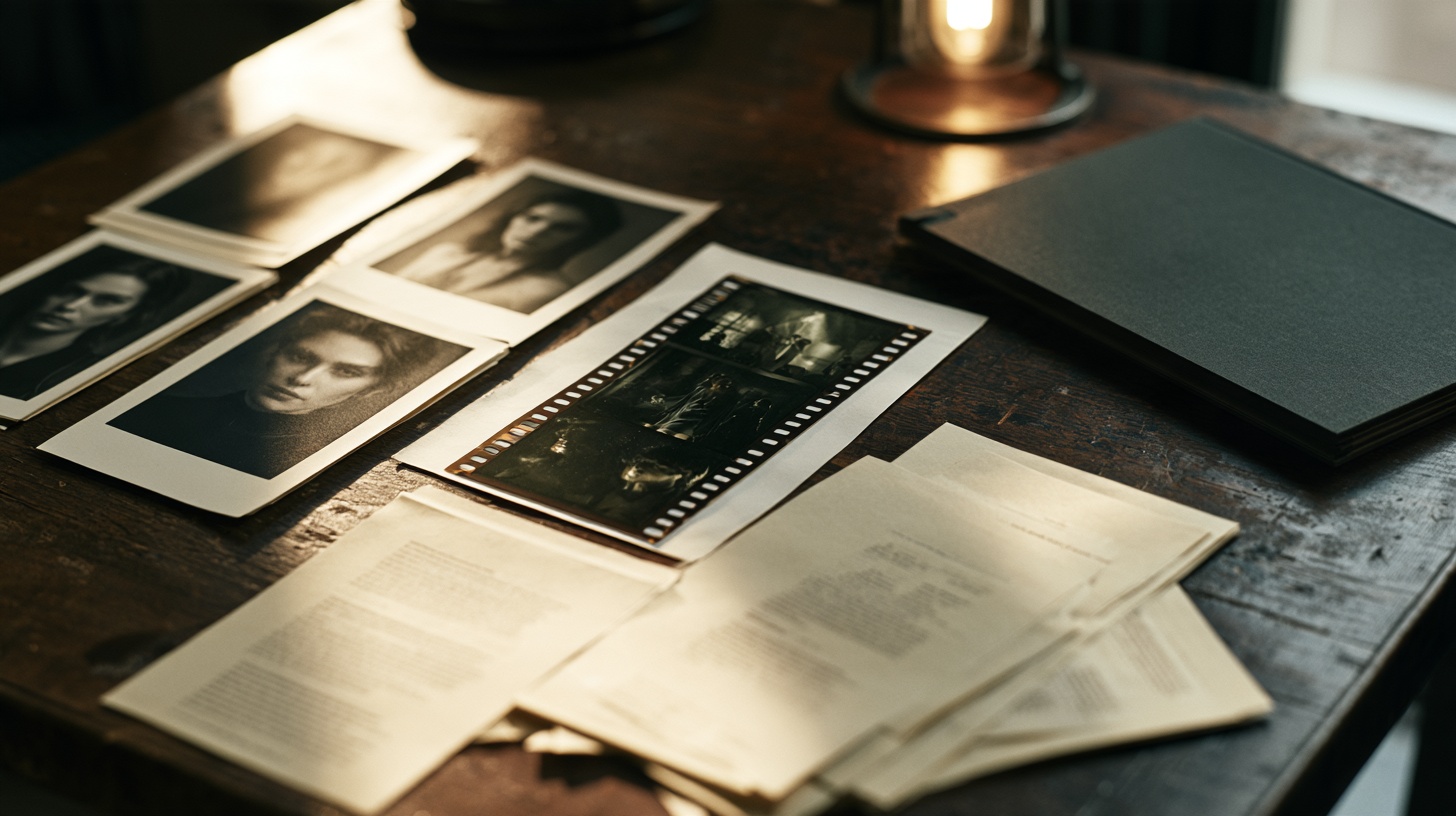 Биографические листы, портреты и фотографии фильма в редакционной папке