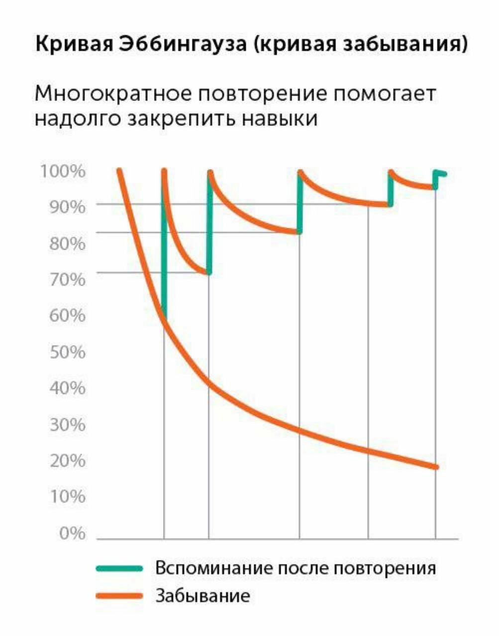 Интервальное повторение метод запоминания схема