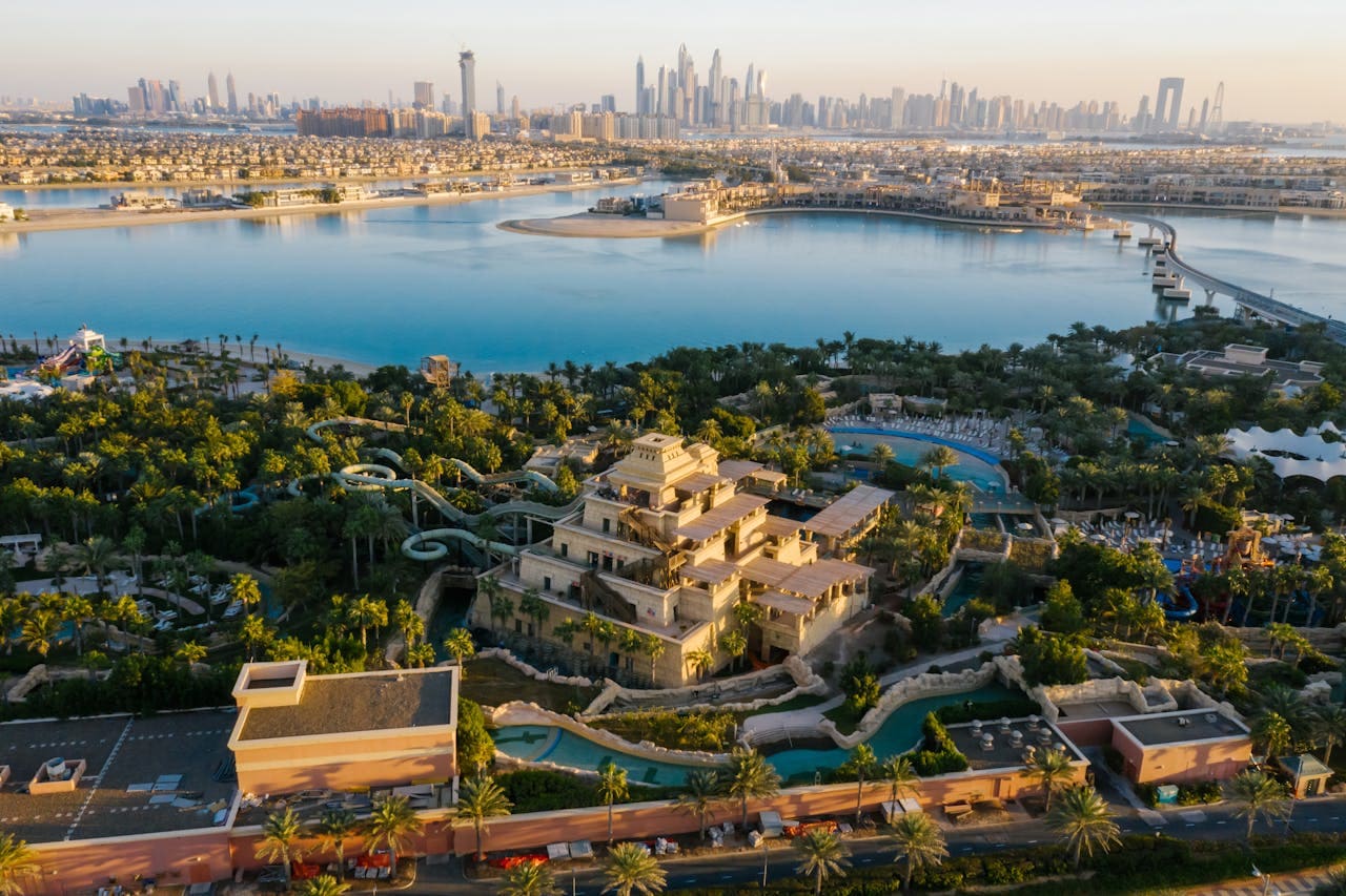Aerial view of Dubai skyline for top visa application hub in UAE by Slotby's