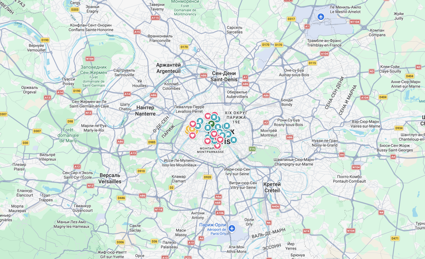 Google Maps с отметками