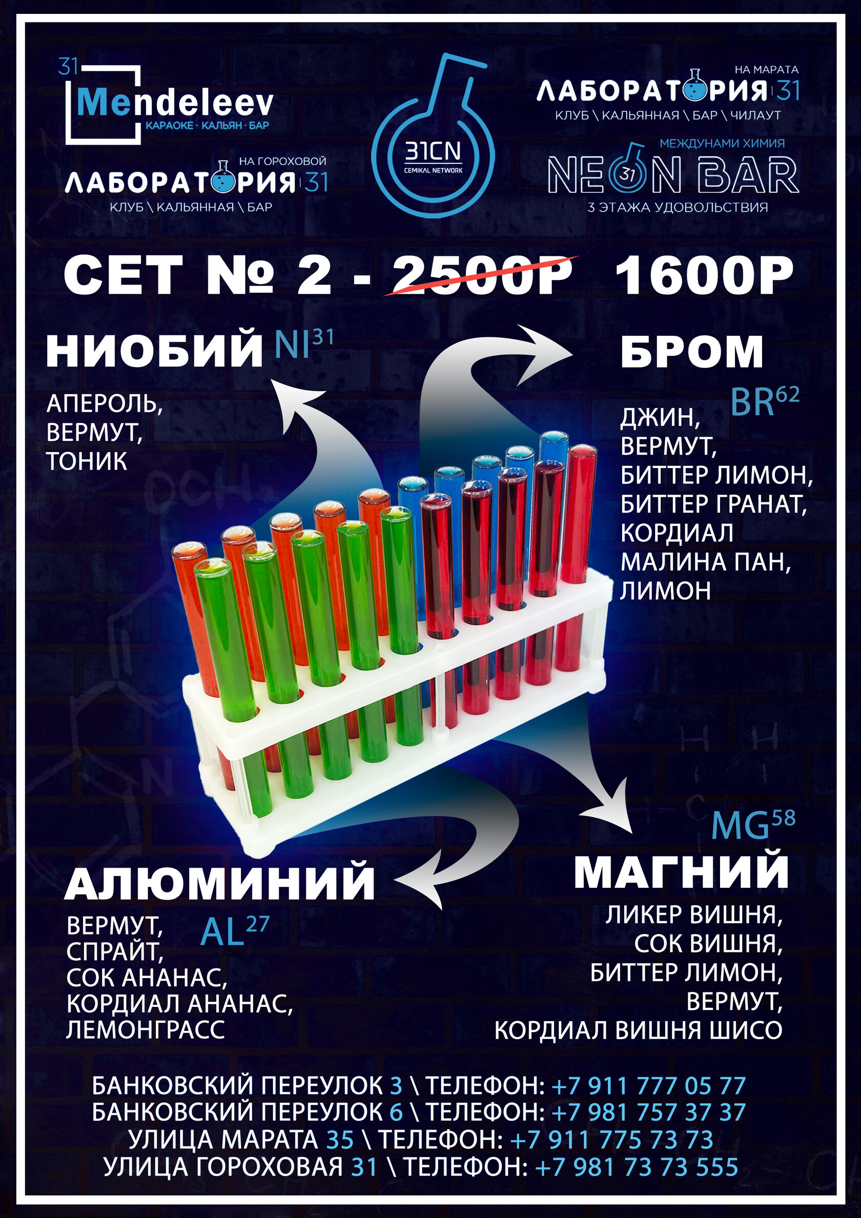 Бар лаборатория 31 гороховая ул 31 меню