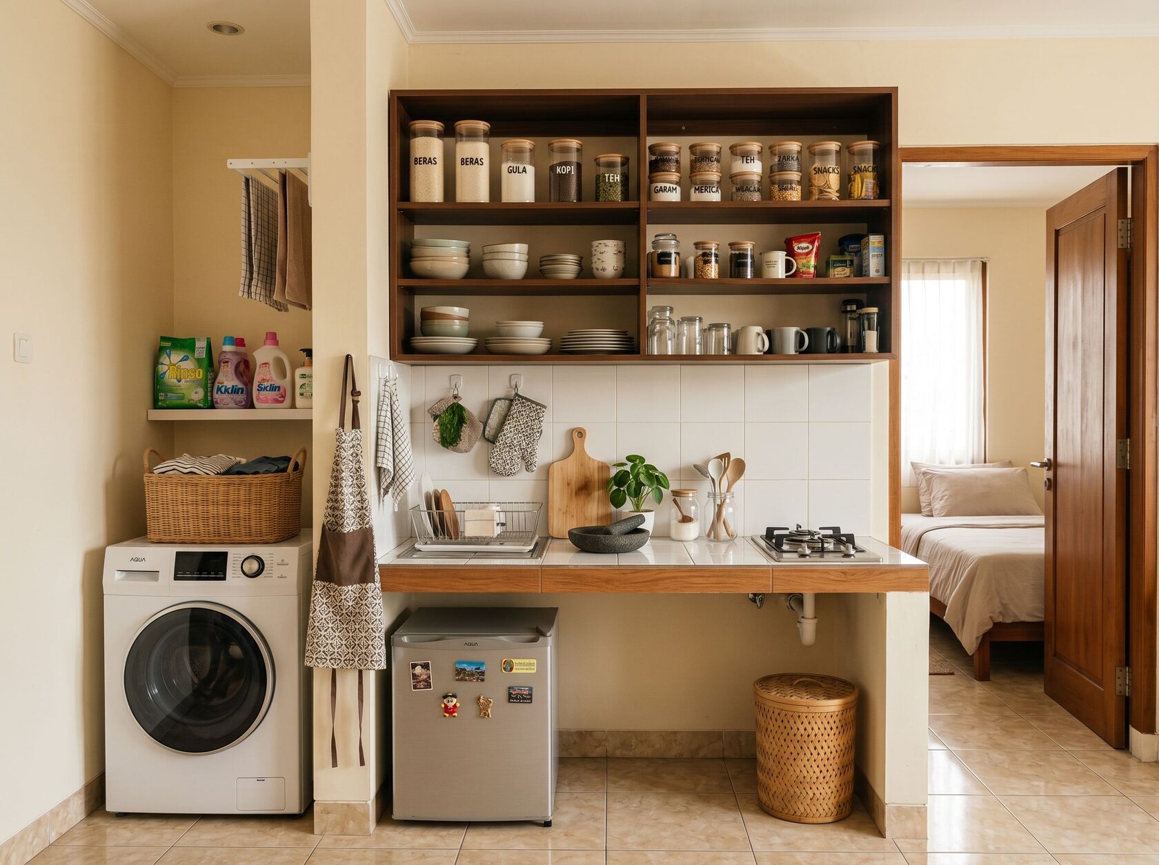 organizer rumah kecil indonesia untuk dapur kamar dan ruang tamu