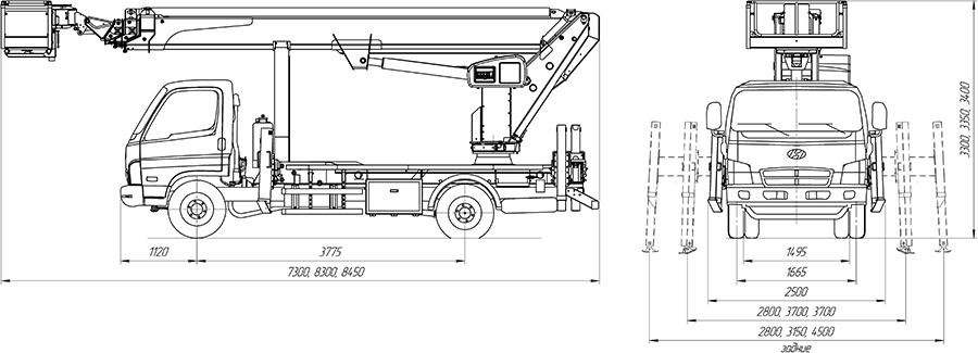 Автовышка ПСС-131 на базе Hyundai 78 Цена АГП Хендай