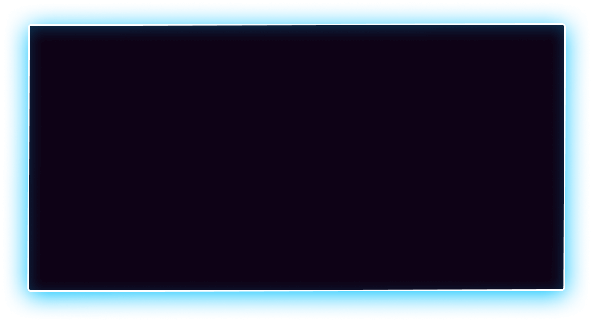 черный прямоугольник, черный четырехугольник, черный фон, прямоугольник с голубой подсветкой