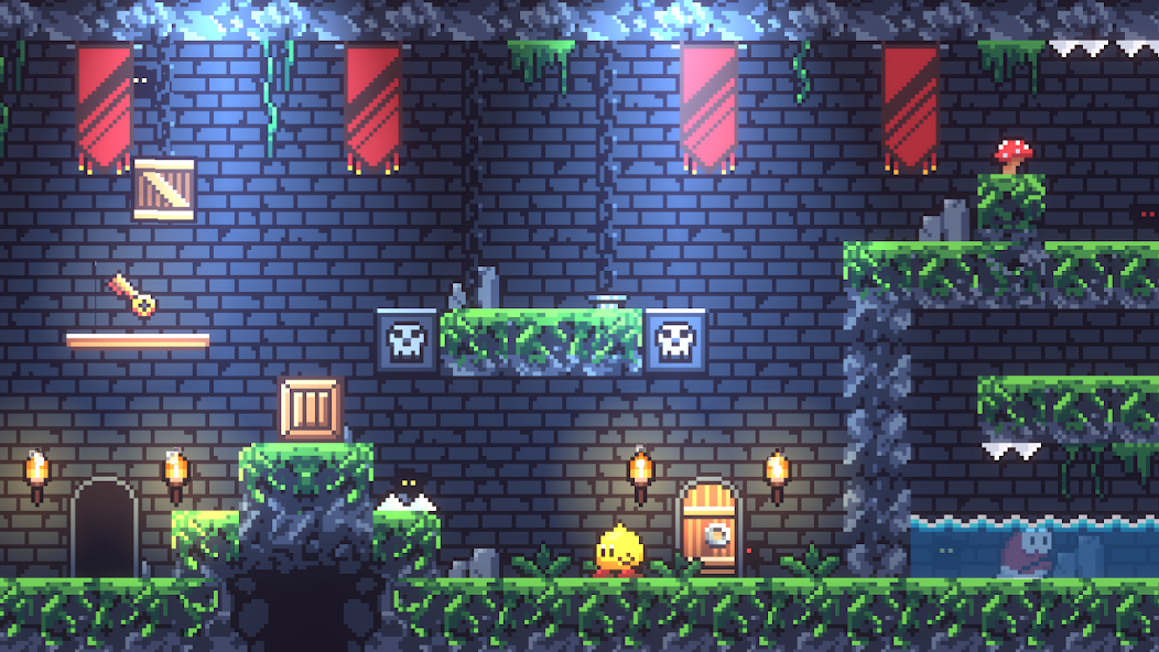 Blobby's Quest, a retro 2D jump-and-run platformer through trap-filled dungeons for iPhone and Android