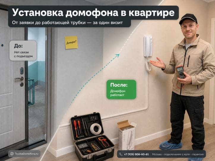 Установка домофона в квартире: от заявки до работающей трубки за один визит
