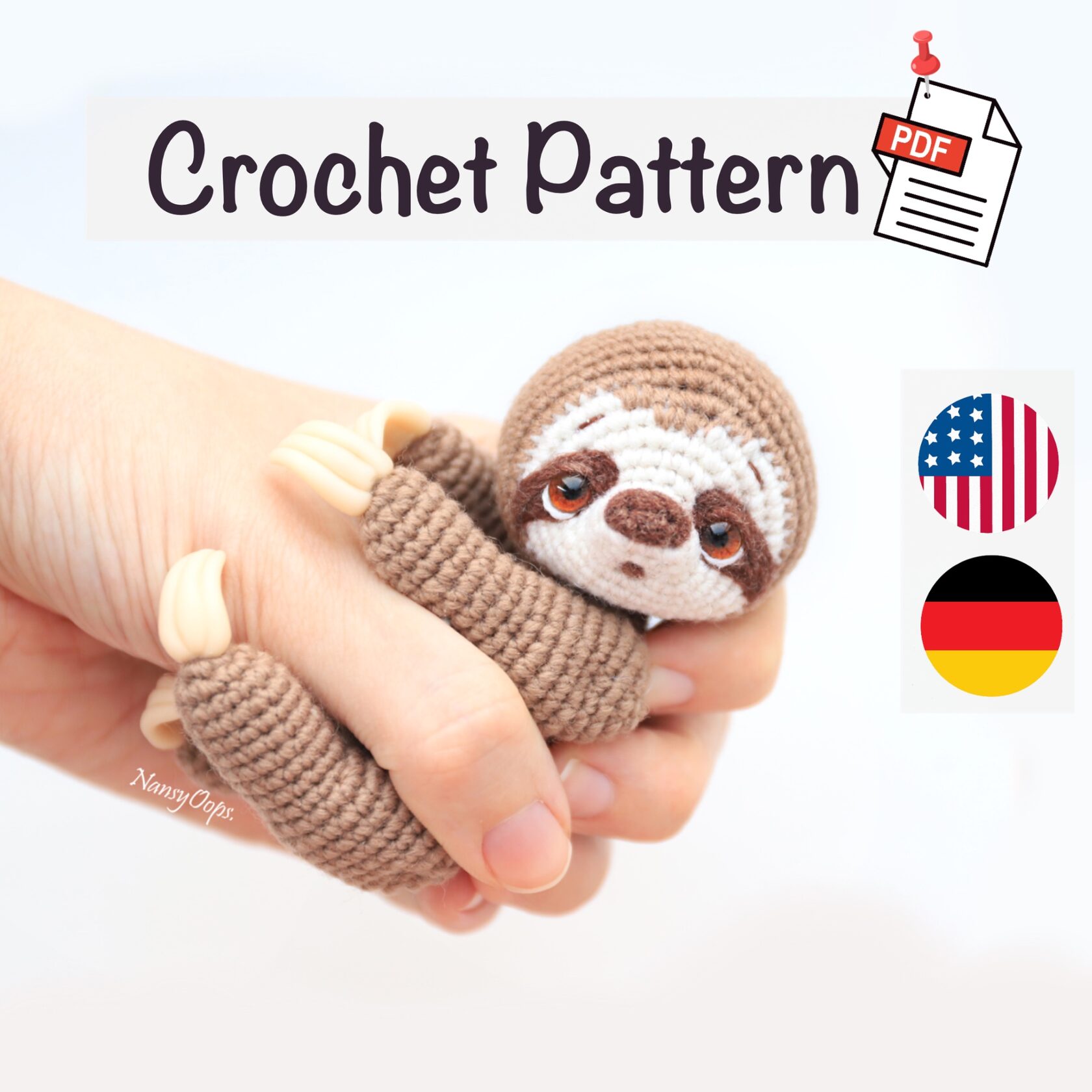 Lenny the Sloth Crochet Pattern — Cute Amigurumi PDF