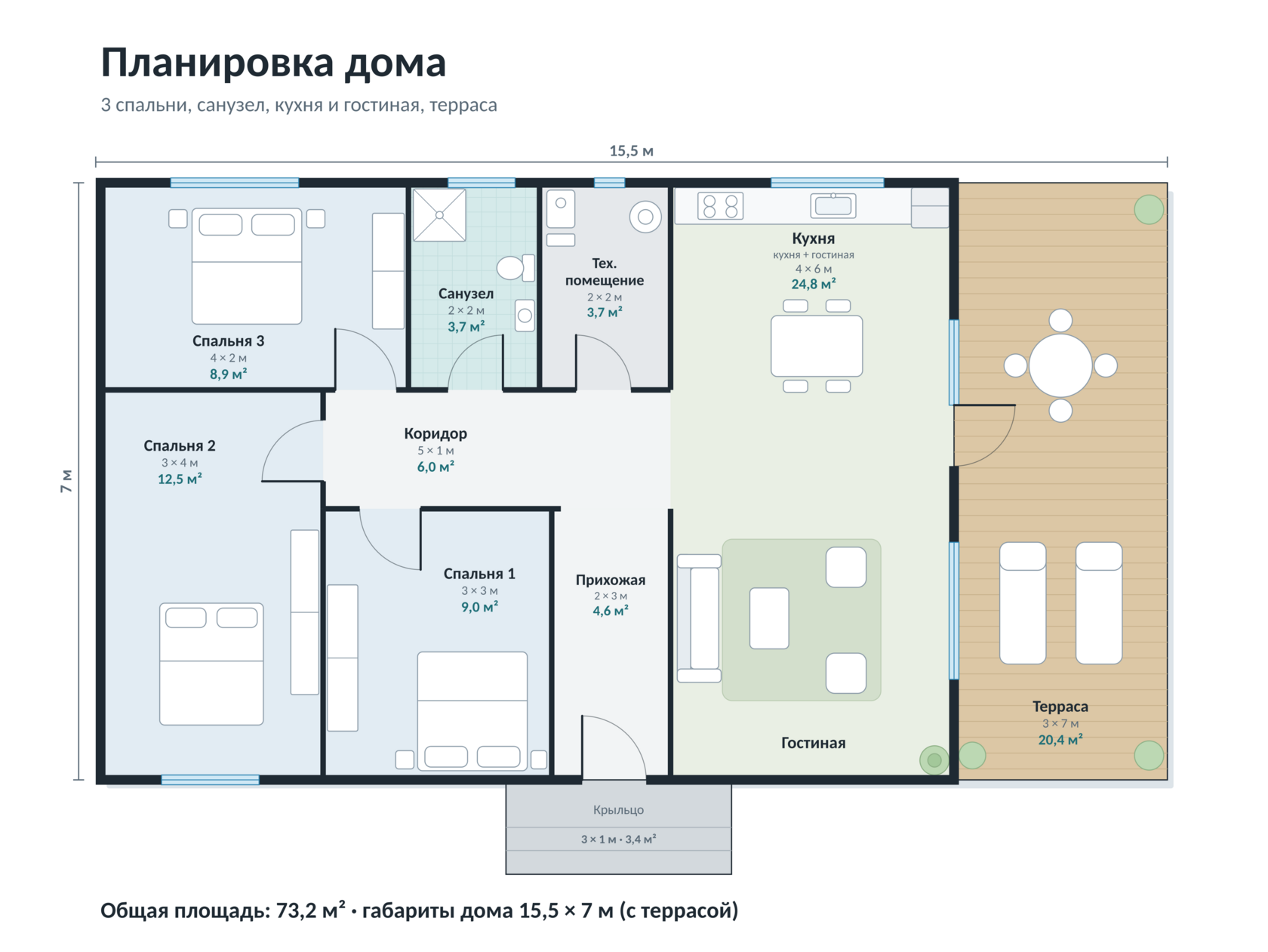 Планировка «Сосна 108»