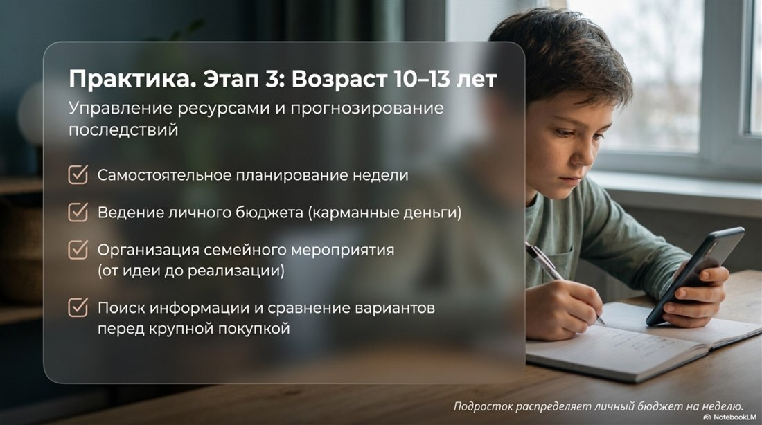 Практика для возраста 10–13 лет