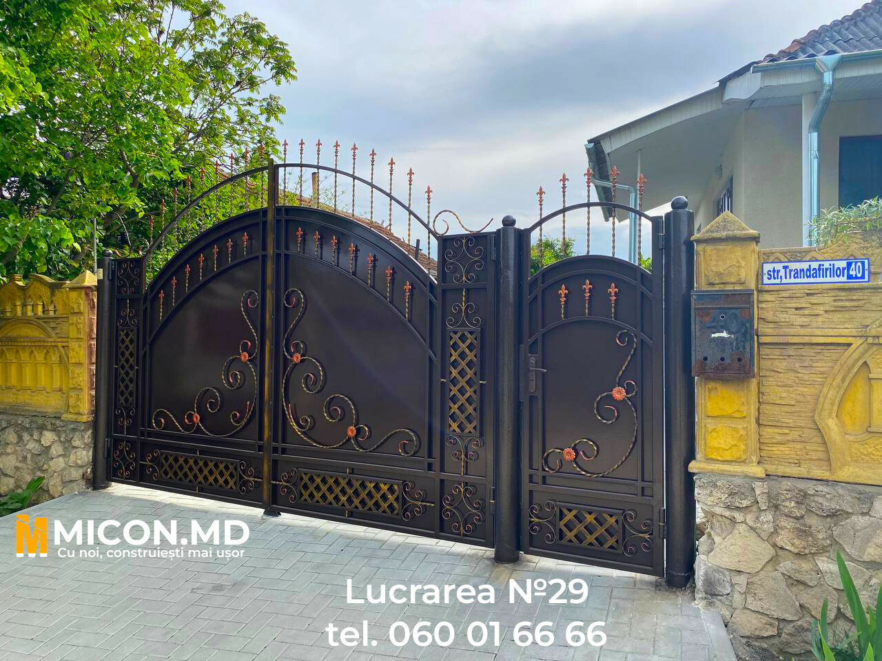 Porți și portițe din fier forjat la comandă în Moldova. Livrare, montare.