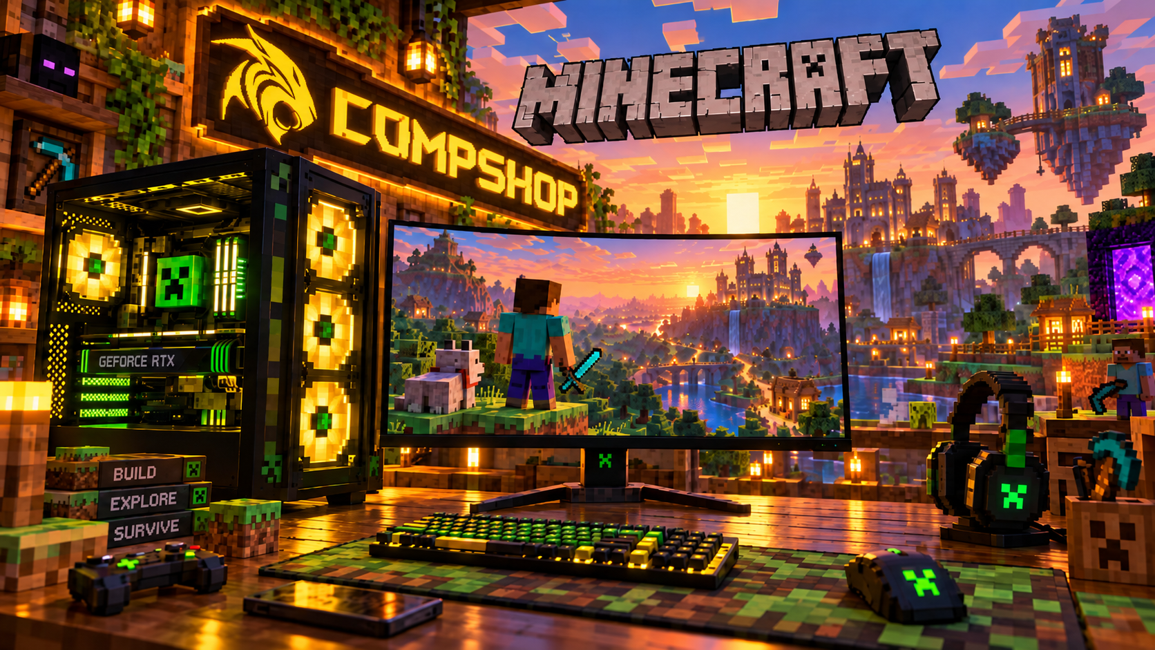 Игровой компьютер CompShop для Minecraft с шейдерами