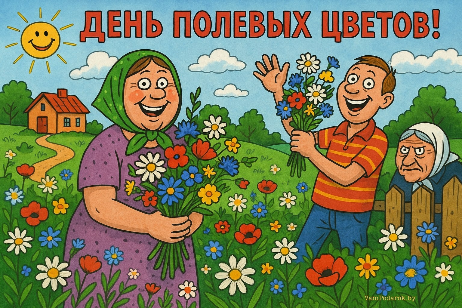 День полевых цветов - открытка