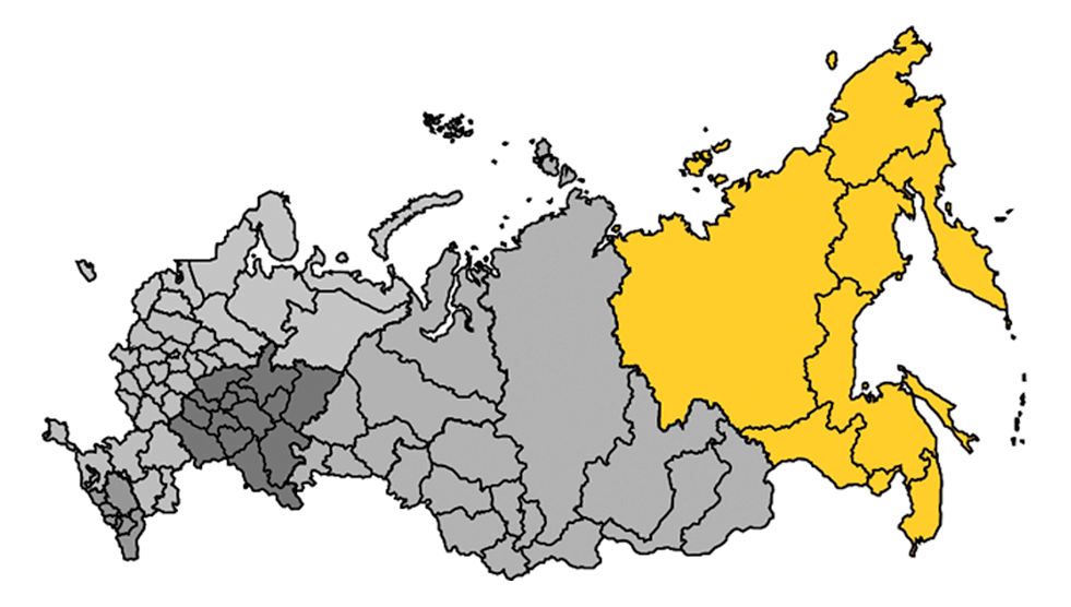 Сибирский федеральный округ карта контурная карта